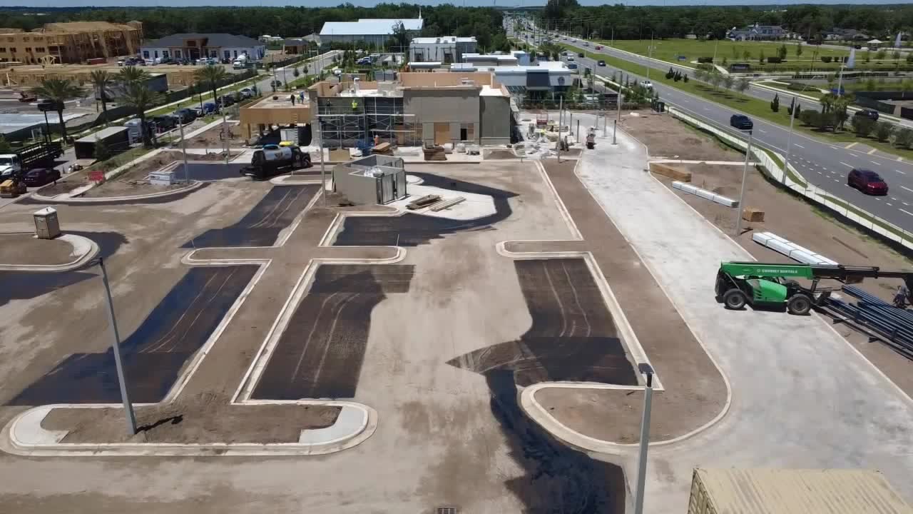Aerial view of a Centerline mass-earthwork commercial construction site in Florida